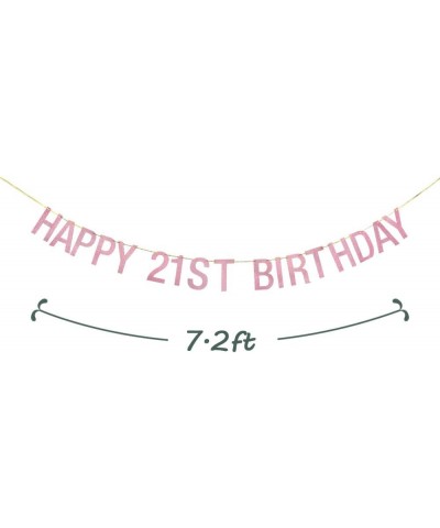 Happy 21st Birthday Banner- Happy 21st Anniversary Birthday Banner Suplies-Cheers to 21 Fabulous Birthday Party Supplies-Rose...