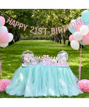 Happy 21st Birthday Banner- Happy 21st Anniversary Birthday Banner Suplies-Cheers to 21 Fabulous Birthday Party Supplies-Rose...