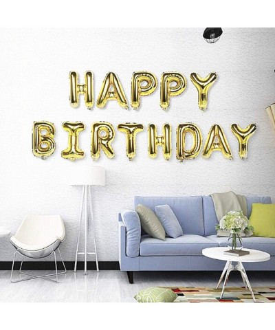 Happy Birthday Balloons Golden-16 inches Aluminum Foil Banner Gold Color Letter Balloons for Birthday Party Decoration - Gold...