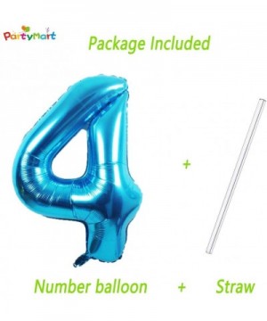 Blue Foil Balloons Number 4- 40 inch - CC194MY4MU8 $5.40 Balloons