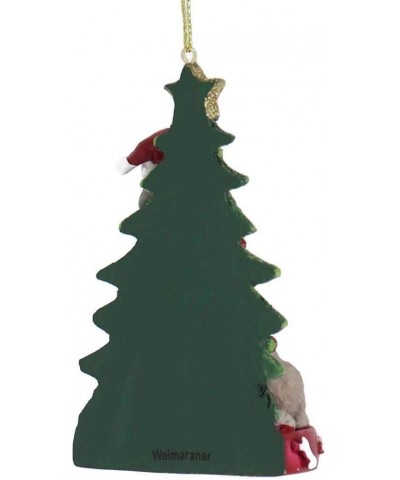 E0369WM Weimaraner Dog with Christmas Tree Ornament- 4.25-inches Tall - CW18SC9C54R $8.93 Ornaments