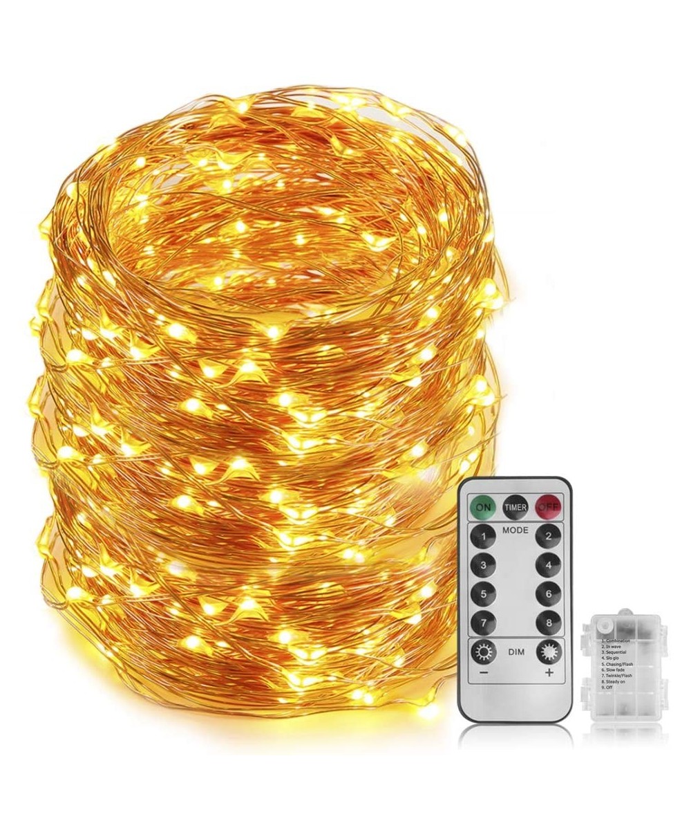 66 Ft 200 LED Fairy Light - Cooper Wire String Light Battery Powered With 8 Modes Remote Control For Indoor&outdoor- For Bedr...