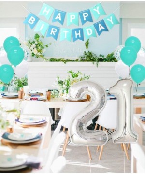 21st Birthday Decorations Girls Teal Happy 21st Birthday Sash Twenty One Birthday Cake Topper Number 21 Balloons for Her Woma...