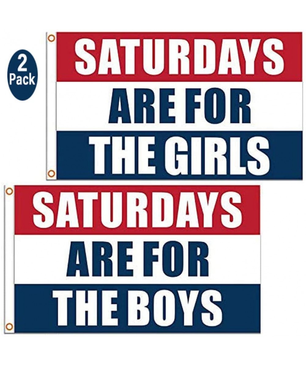 Saturdays for The Girls Flag and Saturdays for The Boys Flag- 3x5 Feet- Vivid Color Durable & Fade Resistant Decor Banner- Pe...
