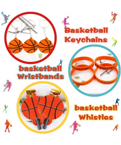 Basketball Birthday Gifts Party Favors Supplies for Kids- (72 Pcs) Mini Basketball- Keychains- Wristbands- Badges- Blower Whi...