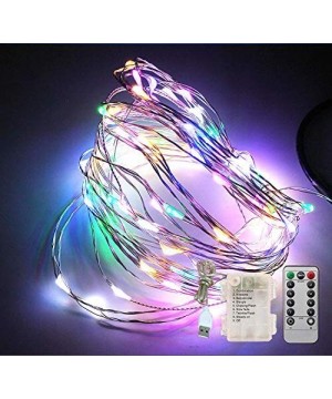 33FT 100 LED Multicolor Copper Wire Fairy Lights-Battery Operated 8 Flashing Modes LED String Lights with Remote Control and ...