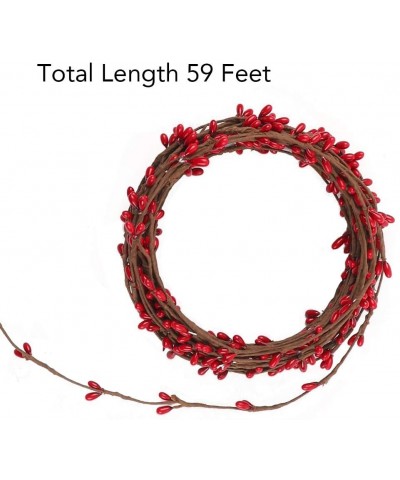 59 feet Red Pip Berry Garland for Christmas Indoor Outdoor Decorations - CA18UT3C8M6 $7.65 Garlands