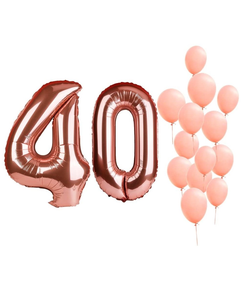 40" Rose Gold Foil Mylar Number Balloons Birthday Party Wedding Decoration Helium Digit Balloons-Number 40 - Rose Gold 40 - C...