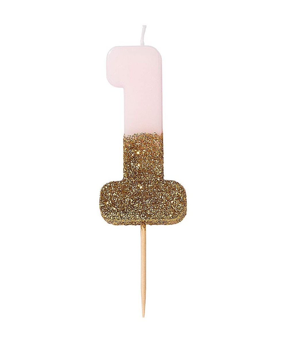 Bday 1 1st Birthday Candle Cake Topper- 3"- Pink - Pink - CT189IUC33L $5.95 Cake Decorating Supplies
