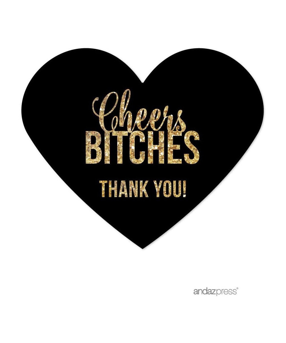 Cheers Bitches Bachelorette Party Collection- Mini Heart Label Stickers- Thank You- 75-Pack - Labels Heart - CF12J1NIF7N $6.1...