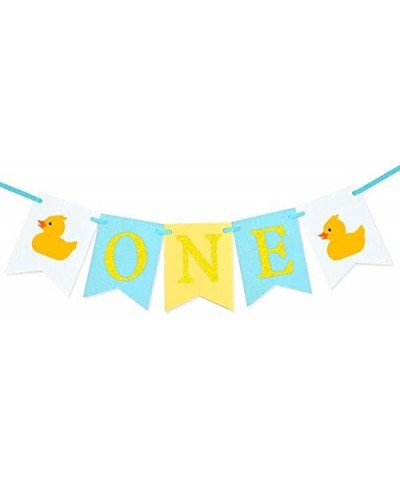 Happy Birthday Felt Banner-one Duck- Little Yellow Duck for Party Decorations-Home Party Decoration Mantel Fireplace Hanging ...
