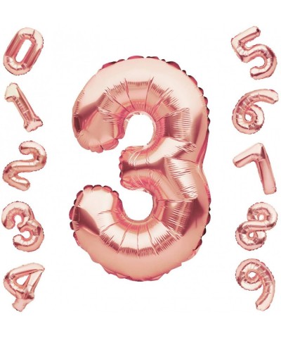 40 Inch Rose Gold Number Birthday Balloons Large Number Balloons Jumbo Digital 3 Foil Number Balloons for Birthday Party Wedd...