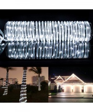 Solar String Lights Outdoor- Updated 100 LED Solar Rope Lights Outdoor Waterproof Fairy Lights 8 Modes Silver Wire Light PVC ...