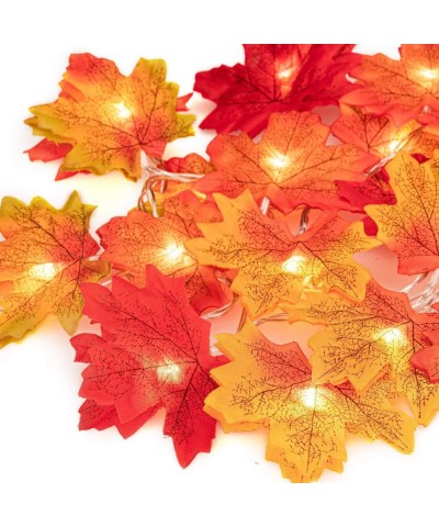 Maple Leaf String Lights 9.8 Feet 20LEDs 3AA Battery Operated Fall Leaves Fairy Lighted Garland Light Up Fall Decor for Festi...