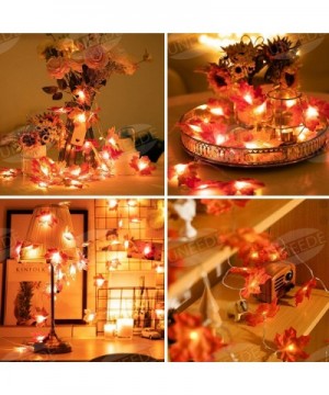 Maple Leaf String Lights 9.8 Feet 20LEDs 3AA Battery Operated Fall Leaves Fairy Lighted Garland Light Up Fall Decor for Festi...