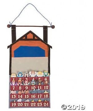 Nativity Advent Calendar for Christmas (25 Pieces per Set) Felt Like Material with Wooden Dowel for Hanging - C918N7HD2TD $13...