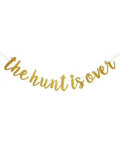 The Hunt is Over Banner- Bridal Shower/Bachelorette/Wedding Engagement Party Bunting- Gold Glitter Party Sign Supplies Photo ...