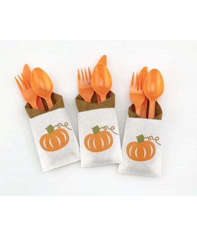 Orange Pumpkin Party Cutlery - 24 Set for Fall Birthday or Baby Shower Supplies - C118K2IW3SS $16.81 Party Packs