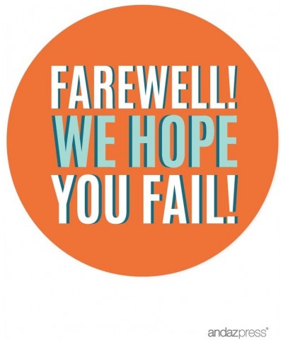 Funny Farewell Retirement Party Decorations- Farewell! We Hope You Fail- Round Circle Label Stickers- 40-Pack - Fail Labels R...