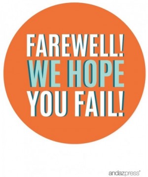 Funny Farewell Retirement Party Decorations- Farewell! We Hope You Fail- Round Circle Label Stickers- 40-Pack - Fail Labels R...