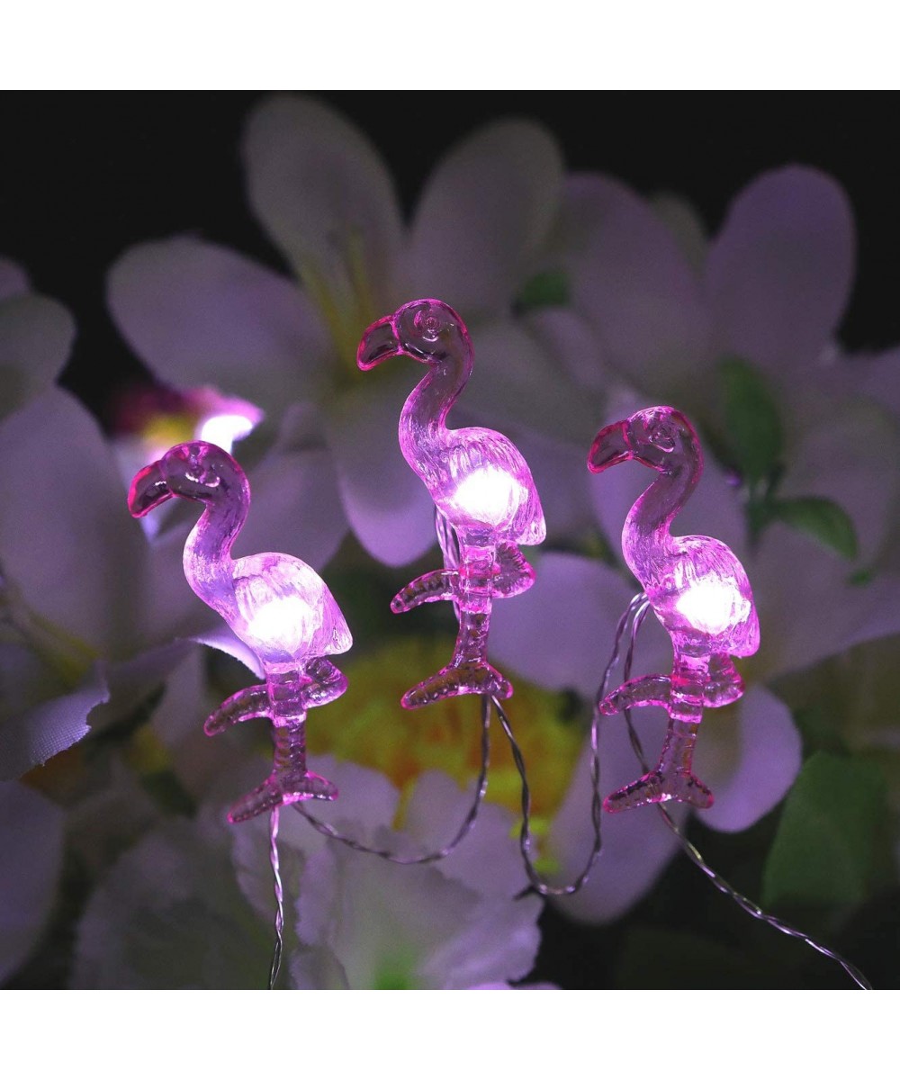 Pink Flamingo String Lights- 18.7 Ft 40 LED USB Plug-in Copper Wire Flamingo Fairy LED Lights for Various Decoration Projects...