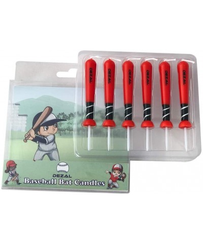 Baseball Bat and Softball Bat Candles (6 Pack) for Baseball Birthday Party Supplies and Decorations - Cupcake and Birthday Ca...