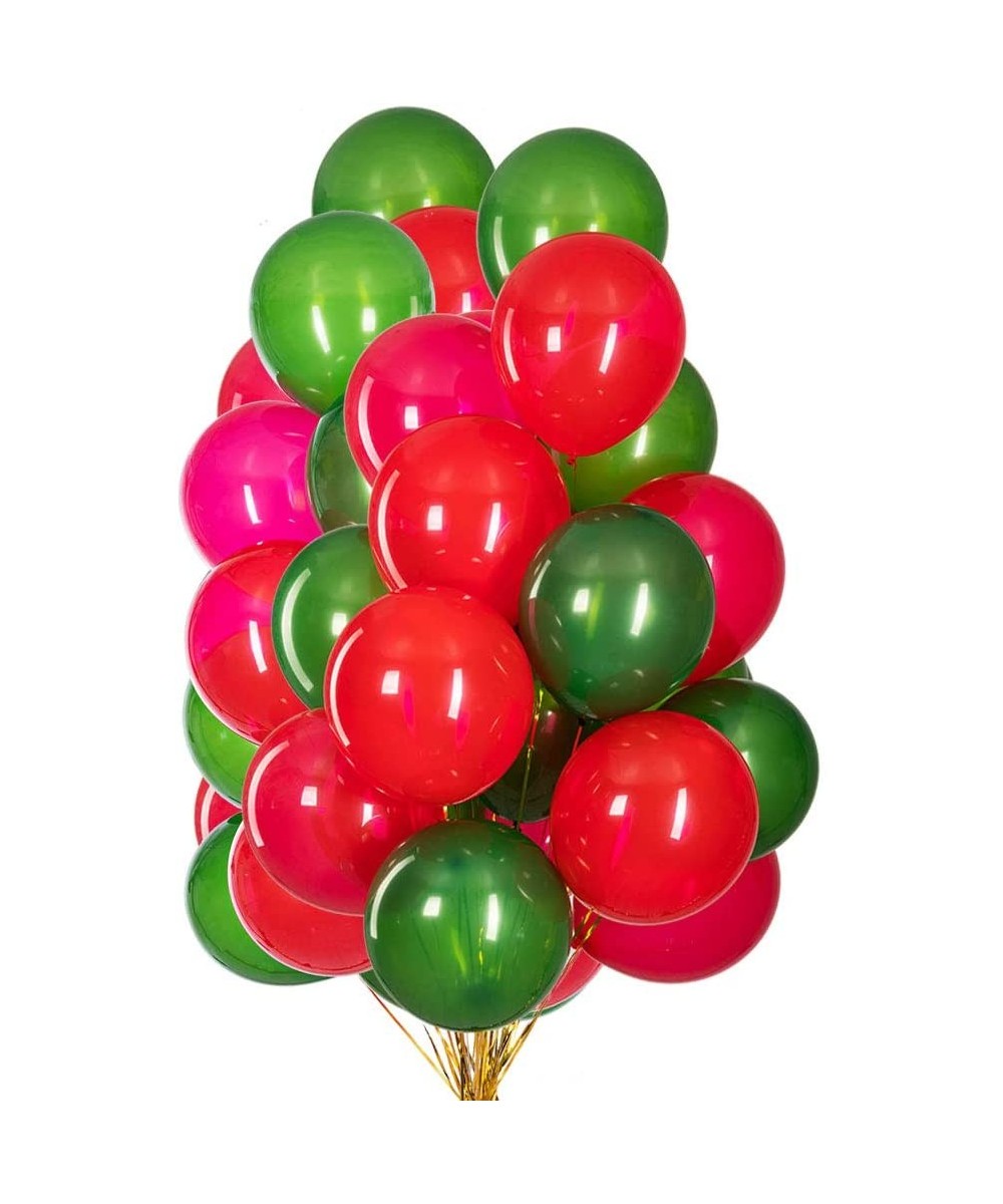 12 Inch Red and Green Balloons Christmas Latex Helium Party Balloon Decorations-Pack of 100 - 12inch-green and Red-100pcs - C...