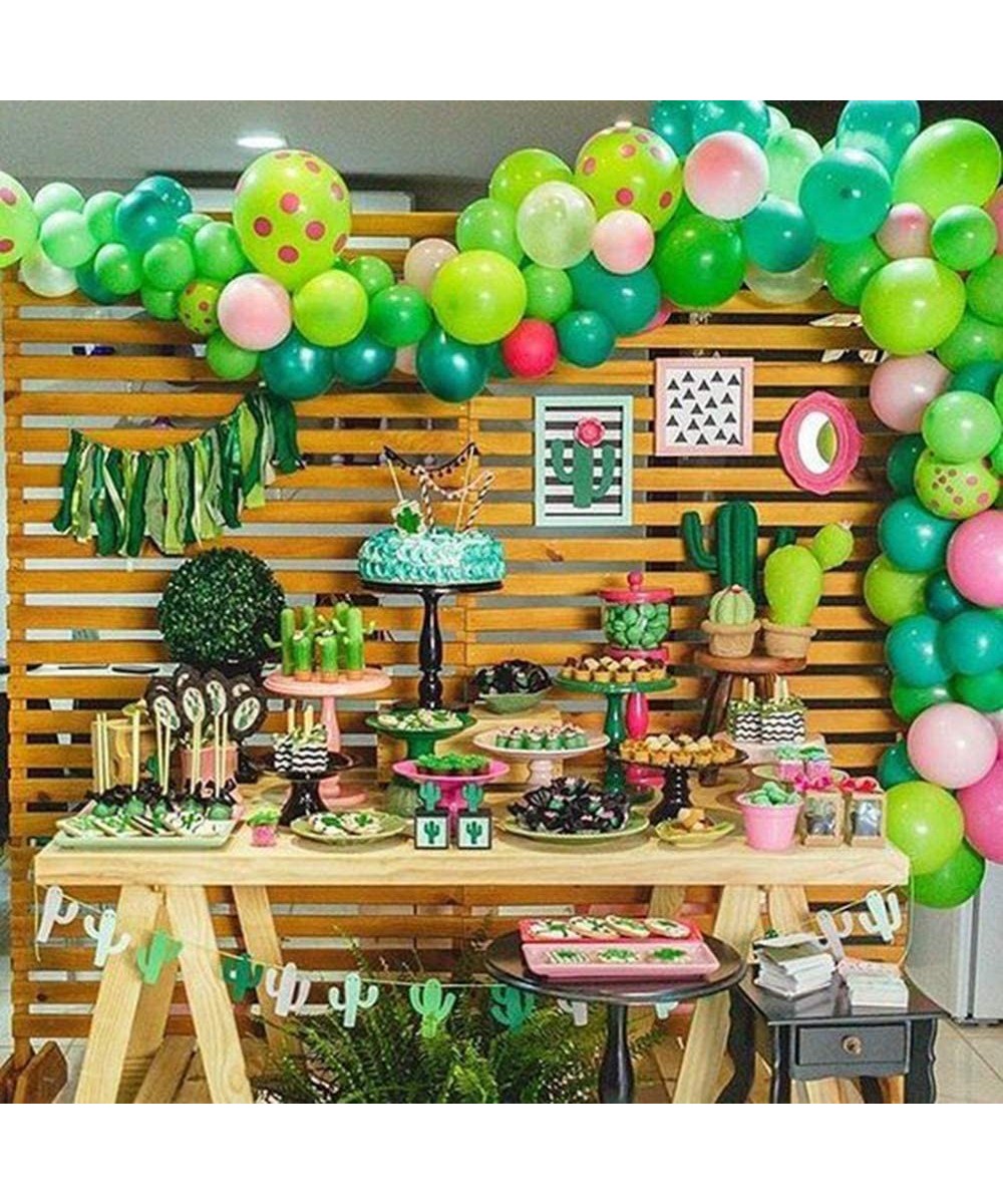 100 Pack Balloon Garland & Arch Kit for Cactus Party Decoration-100Pack Latex Balloons- 16 Feets Arch Balloon Strip Tape for ...