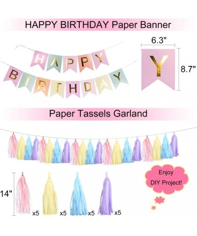 Baby Girl First Birthday Decorations with Princess Crown- 1st Birthday Party Supplies Kit- High Chair Banner- Cake Topper- Ba...