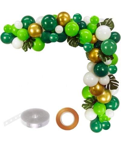 Jungle Party Balloon Garland Kit - Metallic Gold Green White Latex Balloons with Artificial Palm Leaves.100 Count - CR18WXD5H...