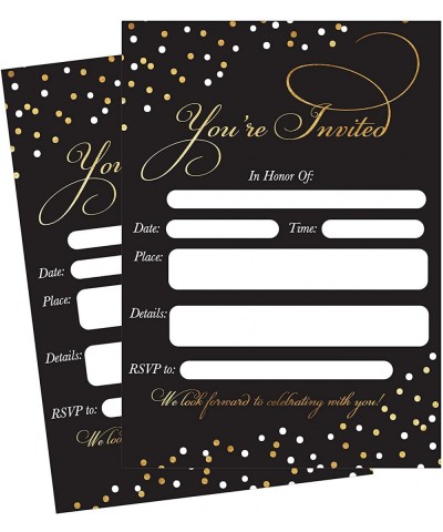 50 Fill In Invitations- Black Wedding Invitations- Bridal Shower Invitations- Rehearsal Dinner- Dinner Invite- Baby Shower In...