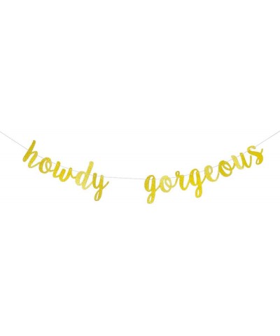 Gold Glitter Howdy Gorgeous Banner- Hello Gorgeous Banner- Girl's Birthday Party Banner- Western Young Lady's Birthday Banner...