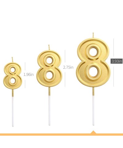 3.93" Large Gold Birthday Candle Number 8 Cake Candle Topper for Kid's/Adult's Birthday Party - Gold Number 8 - CX18T4WLRNQ $...