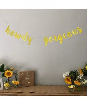 Gold Glitter Howdy Gorgeous Banner- Hello Gorgeous Banner- Girl's Birthday Party Banner- Western Young Lady's Birthday Banner...