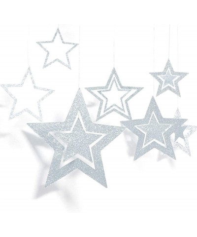 Twinkle Twinkle Little Star Hanging Decorations for Baby Shower Birthday Christmas Xmas Party Deocr (Glitter Silver-14 Pcs) (...