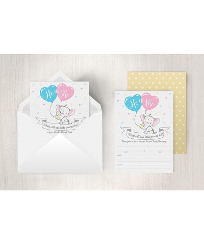 Elephant Gender Reveal Invitations- He or She What Will Our Little Peanut Be- 20 Invites and Envelopes - CT18MEY6UHX $14.69 I...