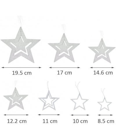 Twinkle Twinkle Little Star Hanging Decorations for Baby Shower Birthday Christmas Xmas Party Deocr (Glitter Silver-14 Pcs) (...