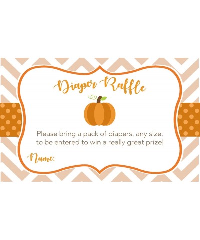 Pumpkin Diaper Raffle Ticket Baby Shower Chevron Little Pumpkin Diaper Party Raffle Insert Cards Gender Neutral Team Green Un...