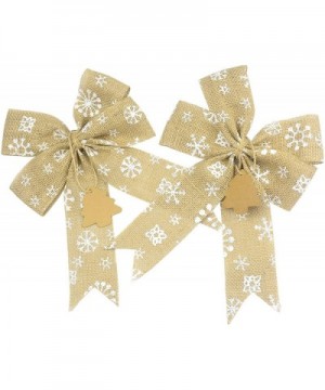 Set of 2 Wedding Decor Bows Christmas Tree Topper Bow Rustic Decor Burlap (Snowflake) - Snowflake - CW18X8CUT62 $7.54 Tree To...