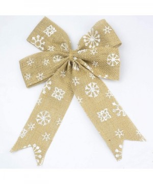 Set of 2 Wedding Decor Bows Christmas Tree Topper Bow Rustic Decor Burlap (Snowflake) - Snowflake - CW18X8CUT62 $7.54 Tree To...
