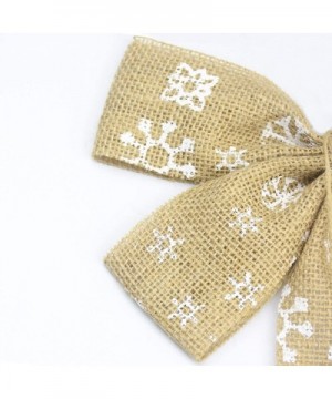 Set of 2 Wedding Decor Bows Christmas Tree Topper Bow Rustic Decor Burlap (Snowflake) - Snowflake - CW18X8CUT62 $7.54 Tree To...