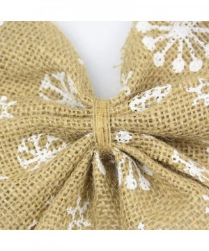 Set of 2 Wedding Decor Bows Christmas Tree Topper Bow Rustic Decor Burlap (Snowflake) - Snowflake - CW18X8CUT62 $7.54 Tree To...