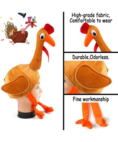 2 Pack Thanksgiving Turkey Hats with Head Funny Novelty Plush for Festival Accessories Thanksgiving Party Favors Supplies Fun...