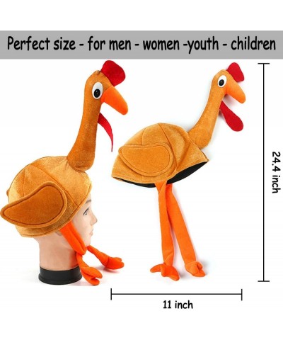 2 Pack Thanksgiving Turkey Hats with Head Funny Novelty Plush for Festival Accessories Thanksgiving Party Favors Supplies Fun...