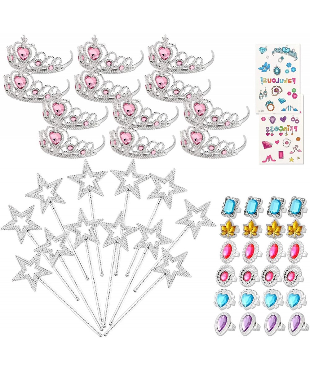 50 Pcs Princess Pretend Jewelry Toy Princess Crowns Wands Rings Princess Dress Up for Girl Princess Party Supplies - C818UN0A...