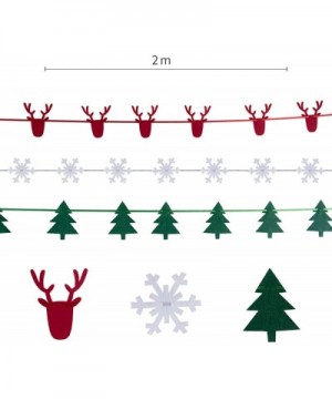 Christmas Garland Decoration 3 Pack - Felt Garland with Xmas Tree Snowflake Deer Length of 200cm Christmas Holiday Party Deco...