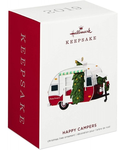 Christmas 2019 Year Dated Happy Campers Travel Trailer Ornament- Camping - CJ18OEK5I4X $33.12 Ornaments