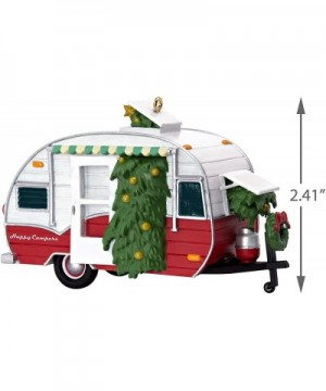 Christmas 2019 Year Dated Happy Campers Travel Trailer Ornament- Camping - CJ18OEK5I4X $33.12 Ornaments