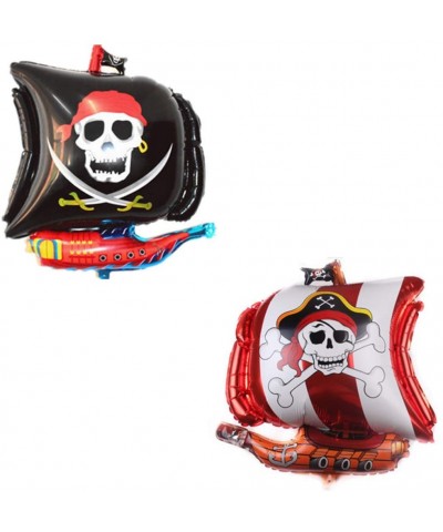 2 PCS Skeleton Pirate Ship Foil Balloons for Kids Themed Party Birthday Party Baby Gender Reveal Shower Wedding Party Decorat...