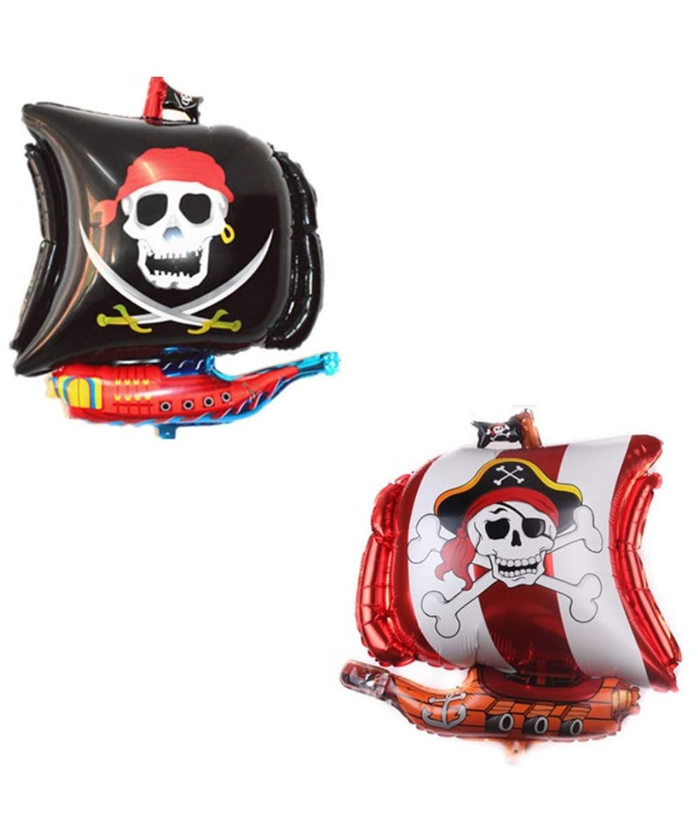 2 PCS Skeleton Pirate Ship Foil Balloons for Kids Themed Party Birthday Party Baby Gender Reveal Shower Wedding Party Decorat...